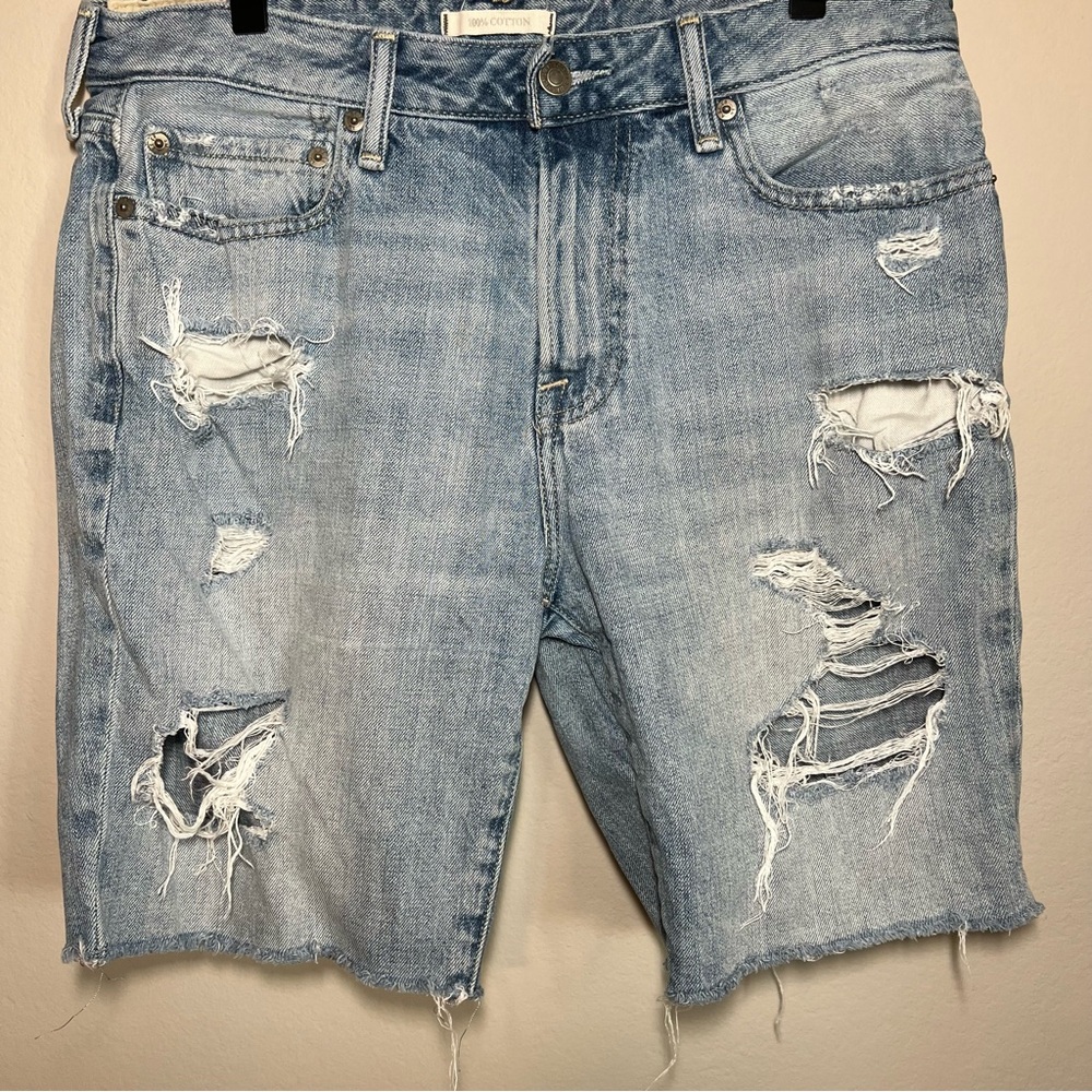 ABERCROMBIE & FITCH Distressed Jean Shorts Cut Off Denim Pants Blue Size 31